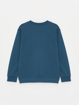 Bisiklet Yaka Bask?l? Uzun Kollu Erkek ?ocuk Sweatshirt - Waikiki фото 2