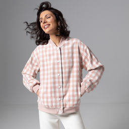 Бомбер на подкладе, Движение вперед (розовый)