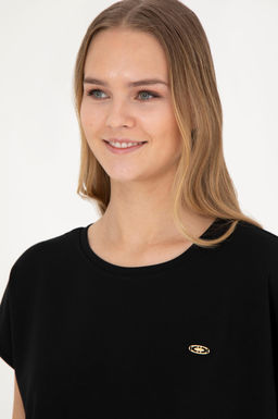 Женская черная футболка с круглым вырезом - U.s. polo assn фото 9