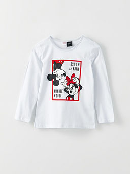 Bisiklet Yaka Minnie ve Mickey Mouse Bask?l? Uzun Kollu K?z ?ocuk Pijama Tak?m? - Waikiki фото 2