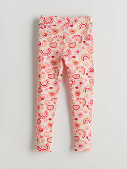 Beli Lastikli Bask?l? K?z ?ocuk Tayt 2li