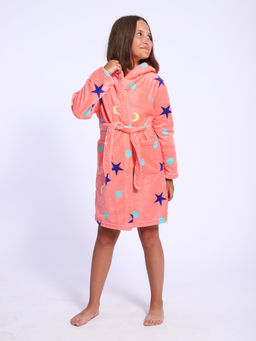 Халат подростковый из ультрасофта "Нежность" коралл