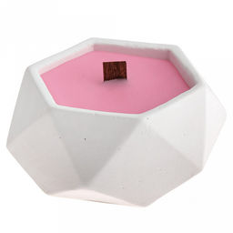 Свеча "Грани" д12см, h5см, парафин цветной, в подсвечнике из гипса, малая, время горения 29 часов (Россия)