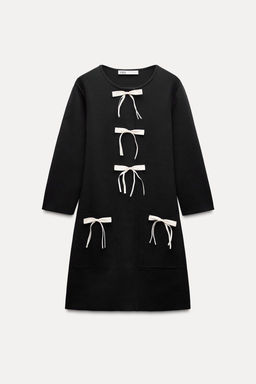 SHORT KNIT DRESS WITH BOWS - Zara фото 6