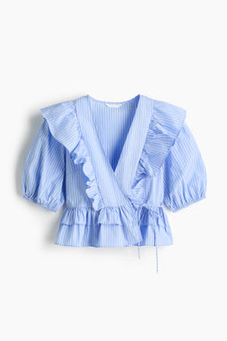 Blusa cruzada de popelina