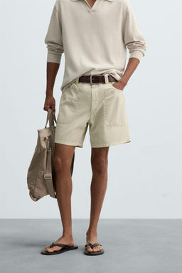 WASHED COTTON BERMUDA SHORTS - Zara фото 32