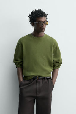 CAMISETA ESTRUCTURA WAFFLE / Khaki - Zara фото 2