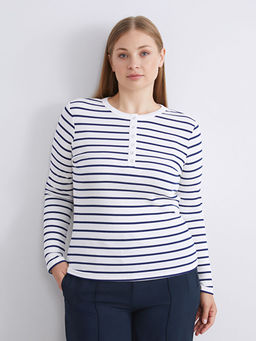 Bisiklet Yaka ?izgili Kad?n Body