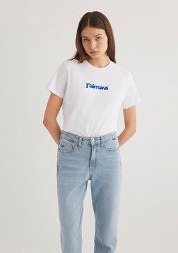 Mavi Bask?l? Beyaz Tisort  фото 2