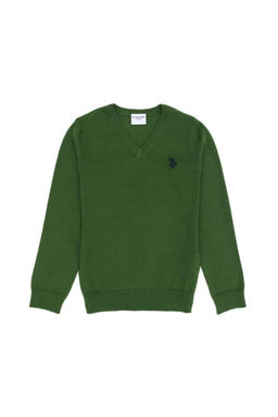 Зеленый базовый свитер для мальчика - U.s. polo assn фото 4
