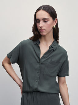 Рубашка с коротким рукавом из вискозы / Zarina