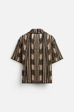 GEOMETRIC CROCHET SHIRT - Zara фото 8