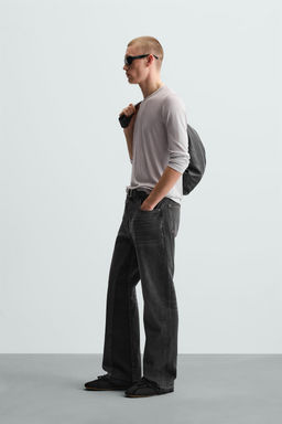 JEANS FLARE FIT ROTOS / Negro - Zara фото 13