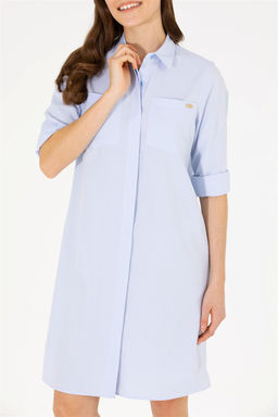 Женское синее тканое платье Неожиданная скидка в корзине - U.s. polo assn фото 6
