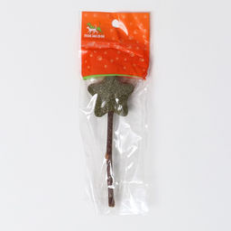 Игрушка для кошек из кошачьей мяты Звезда на палочке из мататаби, 13,5 см - Пижон фото 4