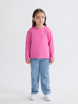 Bisiklet Yaka K?z ?ocuk Ti??rt