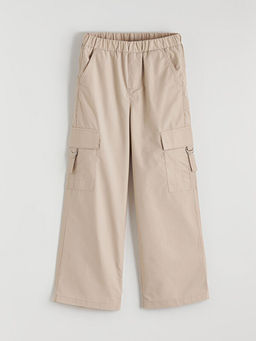 Beli Lastikli K?z ?ocuk Kargo Pantolon