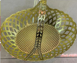 Ваза для фруктов с ручкой 31x24 см / 3124 /уп 120/золото/пластик - ГалеонТрейд фото 2