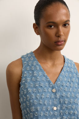 Жилет из фактурного денима - Mollis фото 4