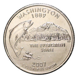 25 центов (1/4 доллара) 2007 года Р США Штаты и территории  Вашингтон