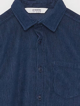 Basic Uzun Kollu Kadife Erkek ?ocuk G?mlek