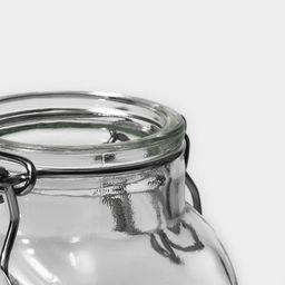 Цена за 2 шт. Банка для хранения сыпучих Доляна «Овал», 100 мл, 5.5×9 см, с бугельным замком, стекло