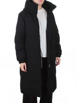 9917 BLACK Пальто зимнее женское (150 гр. холлофайбер)