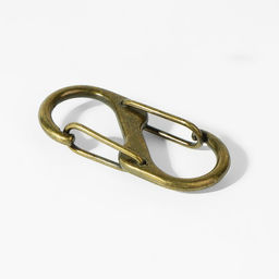 Цена за 2 шт. Карабин металлический, двойной, 40 18 мм, 5 шт, цвет бронзовый - Арт узор фото 2