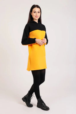 Платье женское, цвет черный желтый