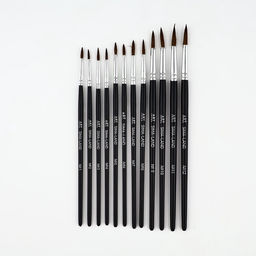 Кисть для рисования, пони круглые, набор 12 шт. № 1.2,3.4,5.6,7.8,9.10,11.12«Климт»