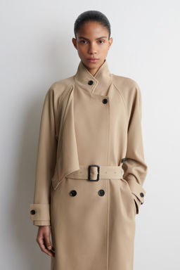 GABARDINA DE TWILL DE LANA CRUZADA