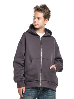 Зипка толстовка для мальчика с шевроном 22-0430 темный графит