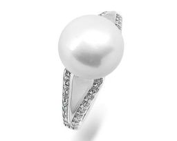 Кольцо из серебра жемчуг swarovski, МЖВ195
