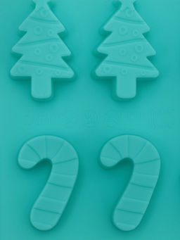 Цена за 2 шт. Форма для конфет и шоколада Доляна Новый год, силикон, 21.5?10 см, 12 ячеек, бирюзовая