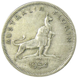 1 флорин (2 шиллинга) 1954 года Австралия  Королевский визит Елизаветы II