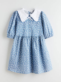 Bebe Yaka ?i?ekli K?z ?ocuk Elbise