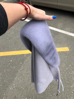 Платок ангора натуральная норка Сапфир - Davidovfox фото 5