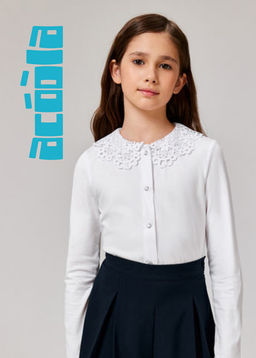 ACOOLA / Блузка детская для девочек Flores белый