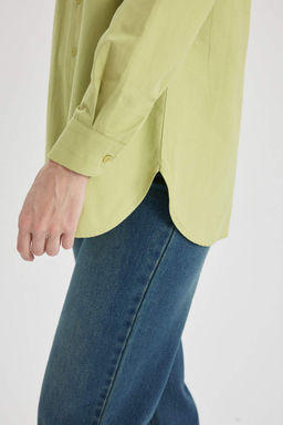 Рубашка-туника из поплина с длинными рукавами Relax Fit - Defacto фото 6