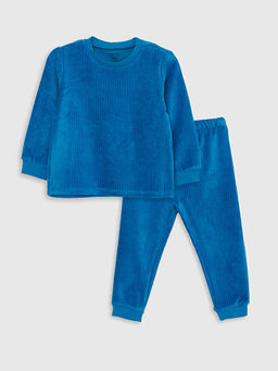 Bisiklet Yaka Uzun Kollu Basic Pamuklu Erkek Bebek Pijama Tak?m?