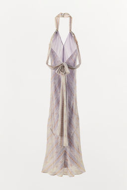 VESTIDO HALTER ESTAMPADO FLORES / Lila claro - Zara фото 7