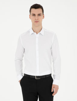 Beyaz Slim Fit Uzun Kollu G_mlek