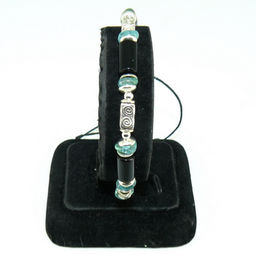 Браслет шамбала из берилла, агата и гематита 21-23 см - мужской - Сувенир-камни фото 2