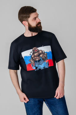 Арт. 614-146 Футболка мужская 50-60 Цвет:черный