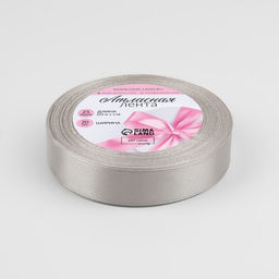 Лента атласная, 20 мм, 23±1 м, светло-серая №179
