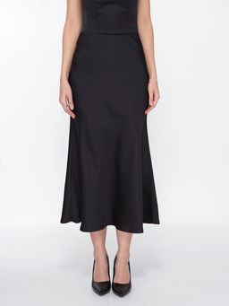 Юбка по косой атласная OD-900-1 черная - Tantino фото 4