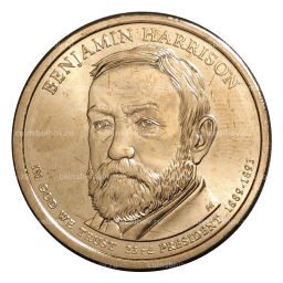 1 доллар 2012 года D Бенджамин Гаррисон 23-й президент США