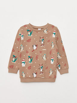 Bisiklet Yaka Uzun Kollu Y?lba?? Temal? Erkek Bebek Sweatshirt 2li - Waikiki фото 2
