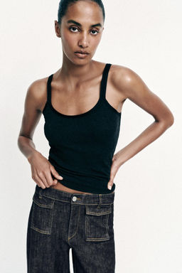 PANTALON Z1975 CULOTTE DENIM / Negro