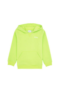 Erkek _ocuk Ye_il Basic Kap__onlu Sweatshirt Sepette S_rpriz _ndirim